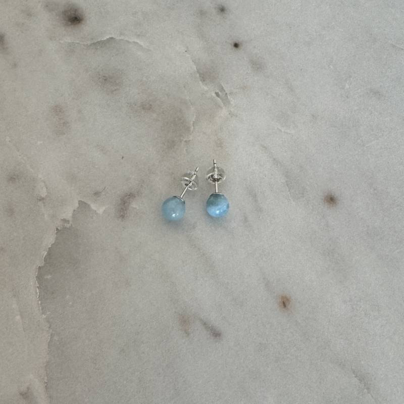 Aquamarin | Ohrringe Ohrstecker 6mm 925Er Sterling Silber von JewelryOfNani