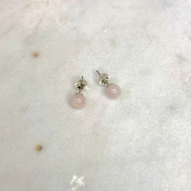 Rosenquarz | Ohrringe Ohrstecker 6mm 925Er Sterling Silber von JewelryOfNani