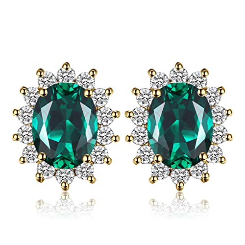 JewelryPalace Prinzessin Diana Kate Middleton 2.5ct Simulierte Smaragd Ohrstecker Silber 925 Damen, Schmuck Set Grün, Ohrringe Silber Edelstein Mädchen, Ohrstecker Silber mit Stein Frauen Vergoldet JewelryPalace Prinzessin Diana Kate Middleton 2.5ct Simulierte Smaragd Ohrstecker Silber 925 Damen, Schmuck Set Grün, Ohrringe Silber Edelstein Mädchen, Ohrstecker Silber mit Stein Frauen Vergoldet von JewelryPalace