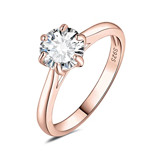 JewelryPalace 7.5mm 1.5ct Rund Moissanite Solitär Promise Ring Damen, Braut Schmuck Set, Verlobungsring Damenring Ringe Silber 925 mit Stein Frauen, Simulierte Diamant Jubiläum Eheringe Rosegold 57 JewelryPalace 7.5mm 1.5ct Rund Moissanite Solitär Promise Ring Damen, Braut Schmuck Set, Verlobungsring Damenring Ringe Silber 925 mit Stein Frauen, Simulierte Diamant Jubiläum Eheringe Rosegold 57 von JewelryPalace