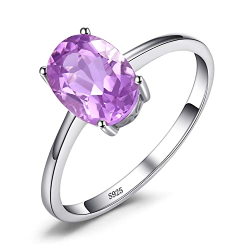 JewelryPalace Echt Edelstein Granat Citrin Peridot Blautopas Amethyst Ringe, Verlobungsring Promise Solitär Verlobung Ring Silber 925 Damen, Silberringe Damenring Antragsring Ringe, Damen Schmuck 46 von JewelryPalace