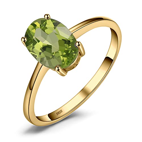 JewelryPalace Echt Edelstein Granat Citrin Peridot Blautopas Amethyst Ringe Gold, Verlobungsring Promise Solitär Ring Silber 925 Damen, Silberringe Damenring Antragsring Ringe, Damen Schmuck 50 von JewelryPalace