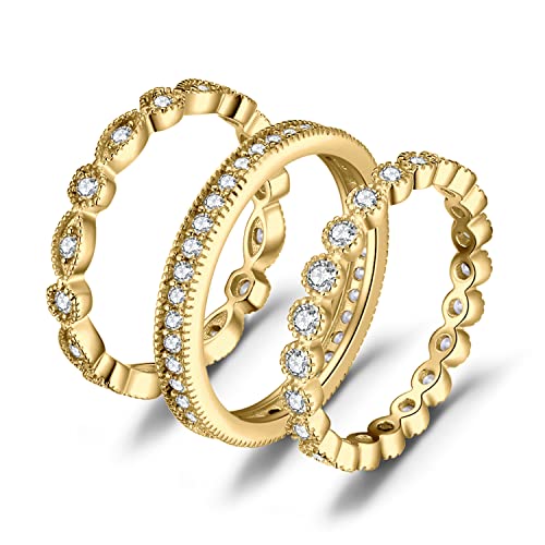 JewelryPalace Ewigkeitsring 3 Stapelringe Eheringe Ring Silber 925 Damen, Zirkonia Silberringe Trauringe Damenring Vorsteckring Gelb Gold Hochzeitsringe Antragsring Memoirering Ringe Set Schmuck 58 JewelryPalace Ewigkeitsring 3 Stapelringe Eheringe Ring Silber 925 Damen, Zirkonia Silberringe Trauringe Damenring Vorsteckring Gelb Gold Hochzeitsringe Antragsring Memoirering Ringe Set Schmuck 58 von JewelryPalace
