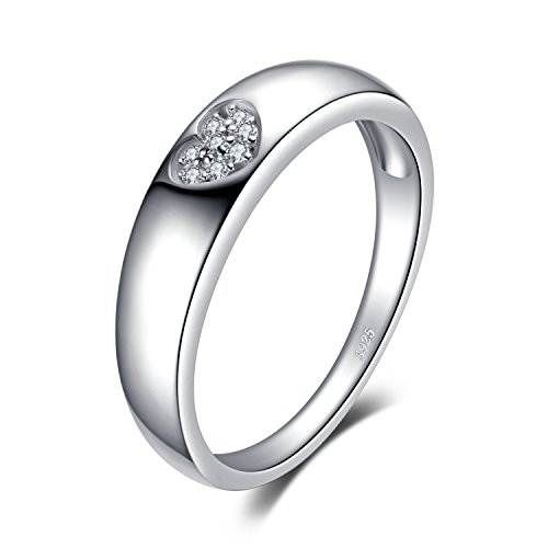 JewelryPalace Herz Liebe Verlobungsring Eheringe Ring Silber 925 Damen, Zirkonia Silberringe Trauringe Damenring Vorsteckring Hochzeitsringe Memoirering Ewigkeitsring Band Ringe Set, Damen Schmuck 50 von JewelryPalace