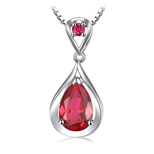 JewelryPalace Infinity Tropfen 4ct Erstellt Rubin Kette Anhänger 45CM, Unendlichkeit Rot Schmuck Set, Halskette Silber 925 Collier Damen Ketten Edelstein Mädchen, Schmuck mit Stein Frauen Jahrestag von JewelryPalace