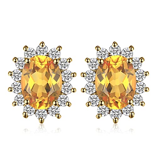 JewelryPalace Prinzessin Diana Kate Middleton 1.1ct Echt Citrin Ohrstecker Silber 925 Damen, Gelber Schmuck Set,Ohrringe Silber Edelstein Mädchen, Ohrstecker Silber mit Stein Frauen Geschenk Vergoldet JewelryPalace Prinzessin Diana Kate Middleton 1.1ct Echt Citrin Ohrstecker Silber 925 Damen, Gelber Schmuck Set,Ohrringe Silber Edelstein Mädchen, Ohrstecker Silber mit Stein Frauen Geschenk Vergoldet von JewelryPalace