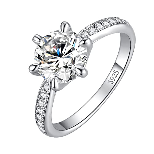 JewelryPalace Klassisch 9mm 3ct Rundschliff Moissanite Solitär Promise Ring Damen, Verlobungsring Damenring Ringe Silber 925 mit Stein für Frauen, Simulierte Diamant Jubiläum Eheringe Silberringe 54 JewelryPalace Klassisch 9mm 3ct Rundschliff Moissanite Solitär Promise Ring Damen, Verlobungsring Damenring Ringe Silber 925 mit Stein für Frauen, Simulierte Diamant Jubiläum Eheringe Silberringe 54 von JewelryPalace
