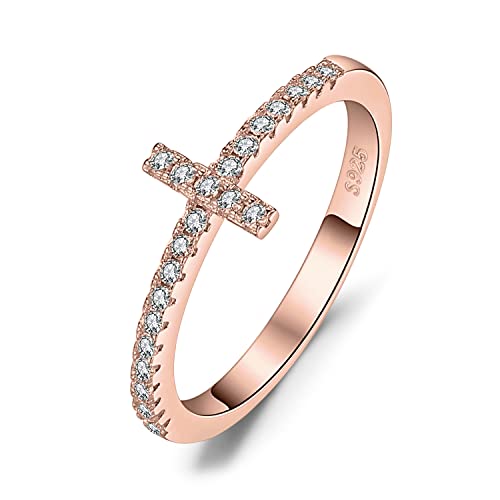 JewelryPalace Kreuz Wickelring Verlobungsring Unendlichkeit Promise Eheringe Ring Silber 925 Damen, Zirkonia Trauringe Damenring Hochzeitsringe Stapelring Ringe Set, Damen Schmuck Rosegold 58 von JewelryPalace