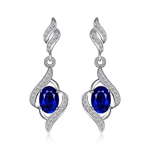 JewelryPalace Luxus Ovalschliff 2.2ct Erstellt Blau Saphir Ohrhänger Ohrstecker, Blauer Stein Schmuck Set, Ohrringe Silber 925 Mädchen Echt Silber Damen 925, Modeschmuck Ohrringe für Frauen Geschenke JewelryPalace Luxus Ovalschliff 2.2ct Erstellt Blau Saphir Ohrhänger Ohrstecker, Blauer Stein Schmuck Set, Ohrringe Silber 925 Mädchen Echt Silber Damen 925, Modeschmuck Ohrringe für Frauen Geschenke von JewelryPalace