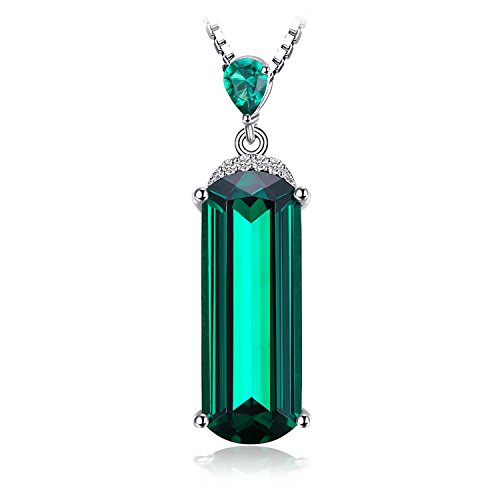 JewelryPalace Phantasieschliff 4.4ct Simulierter Smaragd Ketten Anhänger 45CM, Grün Schmuck Halskette Damen Silber 925 Collier Damen Ketten Edelstein Mädchen, Schmuck mit Stein Frauen Valentinstag von JewelryPalace