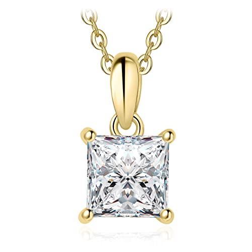 JewelryPalace Prinzessschliff 1ct Moissanite Kette Anhänger, Braut Simulierter Diamant Schmuck Set, Halskette Damen Silber 925 Collier Damen mit Stein, Schmuck Mädchen Geschenk Frauen Vergoldet 45CM JewelryPalace Prinzessschliff 1ct Moissanite Kette Anhänger, Braut Simulierter Diamant Schmuck Set, Halskette Damen Silber 925 Collier Damen mit Stein, Schmuck Mädchen Geschenk Frauen Vergoldet 45CM von JewelryPalace