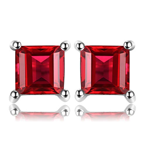 JewelryPalace Quadrat Schliff 0.7ct Echt Granat Ohrstecker Silber 925 Damen, Rot Schmuck Set, Ohrringe Silber Edelstein Mädchen, Ohrstecker Silber klein mit Stein Frauen JewelryPalace Quadrat Schliff 0.7ct Echt Granat Ohrstecker Silber 925 Damen, Rot Schmuck Set, Ohrringe Silber Edelstein Mädchen, Ohrstecker Silber klein mit Stein Frauen von JewelryPalace