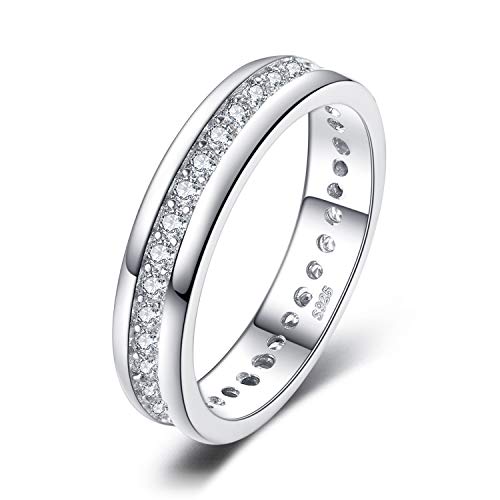 JewelryPalace Ringe Frauen Ehering Ring Silber 925 Damen, Zirkonia Silberringe Trauringe Damenring Vorsteckring Hochzeitsringe Antragsring Memoirering Ewigkeitsring Ringe Set, Damen Schmuck 46 von JewelryPalace