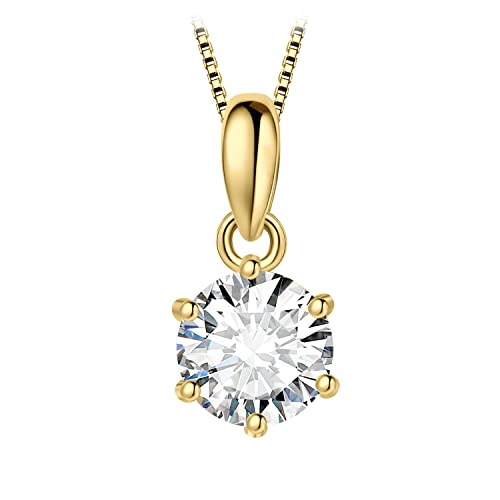 JewelryPalace Rund 0.5ct Moissanite Solitär Kette Anhänger, Simulierter Diamant Braut Schmuck Set, Halskette Damen Silber 925 Collier Damen mit Stein,Schmuck Mädchen Geschenk für Frauen Vergoldet 45CM JewelryPalace Rund 0.5ct Moissanite Solitär Kette Anhänger, Simulierter Diamant Braut Schmuck Set, Halskette Damen Silber 925 Collier Damen mit Stein,Schmuck Mädchen Geschenk für Frauen Vergoldet 45CM von JewelryPalace