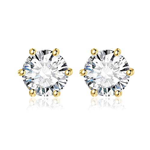 JewelryPalace Rund 2ct Moissanite Ohrstecker Silber 925 Damen, Simulierter Diamant Braut Schmuck Set, Ohrringe Silber Mädchen Edelstein,Ohrstecker Silber Klein mit Stein Geschenk Frauen Vergoldet von JewelryPalace