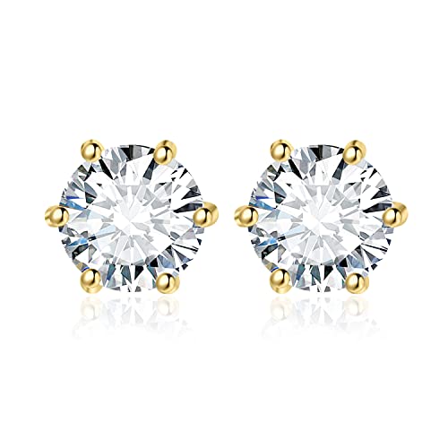 JewelryPalace Rund 3ct Moissanite Ohrstecker Silber 925 Damen, Simulierter Diamant Braut Schmuck Set, Ohrringe Silber Mädchen Edelstein,Ohrstecker Silber Klein mit Stein Geschenk Frauen Vergoldet von JewelryPalace