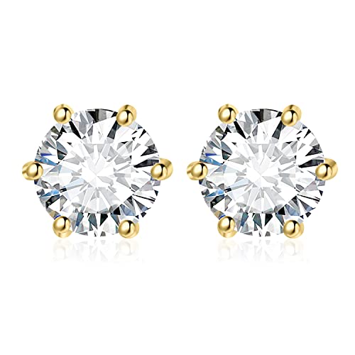 JewelryPalace Rund 4ct Moissanite Ohrstecker Silber 925 Damen, Simulierter Diamant Braut Schmuck Set, Ohrringe Silber Mädchen Edelstein,Ohrstecker Silber Klein mit Stein Geschenk Frauen Vergoldet von JewelryPalace