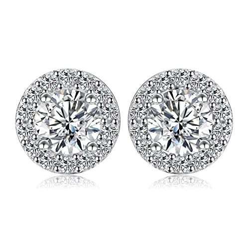 JewelryPalace Rundschliff 1ct Zirkonia Halo Ohrstecker Silber 925 Damen, Simulierter Diamant Braut Schmuck Set, Ohrringe Silber Mädchen Edelstein, Ohrstecker Silber Klein mit Stein Geschenk Frauen JewelryPalace Rundschliff 1ct Zirkonia Halo Ohrstecker Silber 925 Damen, Simulierter Diamant Braut Schmuck Set, Ohrringe Silber Mädchen Edelstein, Ohrstecker Silber Klein mit Stein Geschenk Frauen von JewelryPalace
