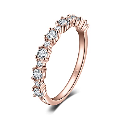 JewelryPalace Verlobungsring Eheringe Ring Silber 925 Damen, Zirkonia Trauringe Damenring Vorsteckring Hochzeitsringe Antragsring Memoirering Ewigkeitsring Band Ringe Set, Damen Schmuck Rosegold 50 von JewelryPalace