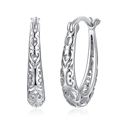 JewelryPalace Vintage Ohrringe Silber 925 Damen, Creolen Silber 925 Echt, Ohrringe Retro Modeschmuck Statement Ohrringe für Mädchen, Schmuck Frauen Braut Hochzeit Geschenk JewelryPalace Vintage Ohrringe Silber 925 Damen, Creolen Silber 925 Echt, Ohrringe Retro Modeschmuck Statement Ohrringe für Mädchen, Schmuck Frauen Braut Hochzeit Geschenk von JewelryPalace