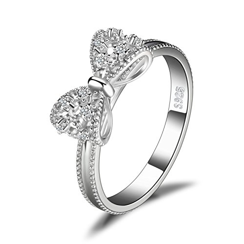 JewelryPalace Wickelring Schleife Verlobungsring Unendlichkeit Promise Eheringe Ring Silber 925 Damen, Zirkonia Silberringe Trauringe Damenring Hochzeitsringe Antragsring Ringe, Damen Schmuck 46 von JewelryPalace