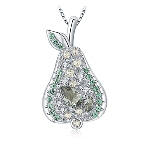 JewelryPalace Yali Birne Tropfenschliff Grün Spinell Ketten Anhänger 45CM, Kette Green Zirkonia Stein Schmuck Set, Halskette Damen Silber 925 Collier Damen, Kette Schmuck Mädchen Geschenk für Frauen von JewelryPalace