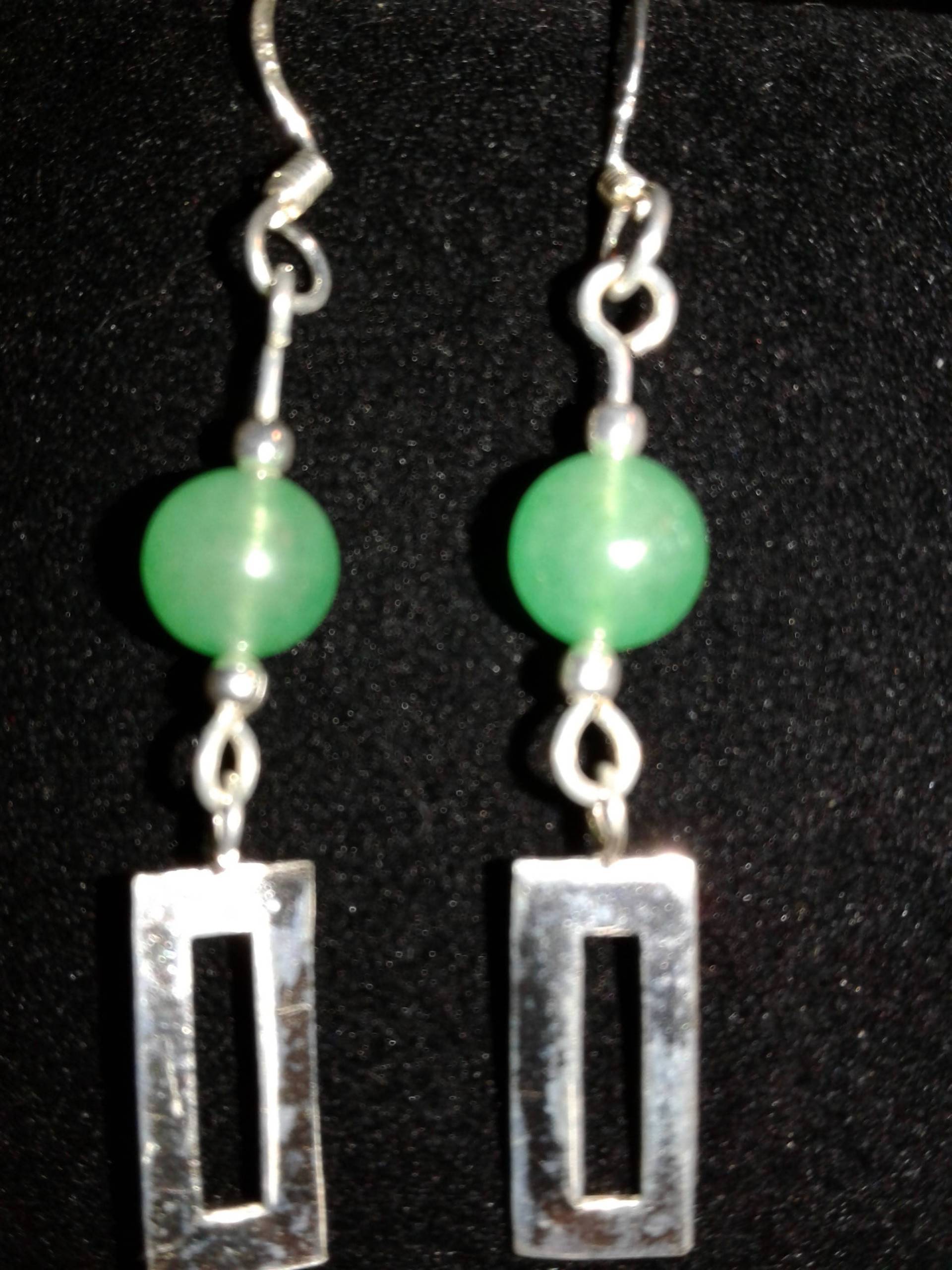 sterling Silber Ohrhänger Mit Aventurin Perlen sterling Silber Ohrhänger Mit Aventurin Perlen von JewelryTreeShop