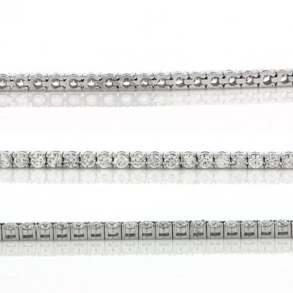 Abstand 6.38Ctw F Si1 Diamant Tennis Armband-Set in 14 K White Gold 7 Zoll von JewelryULoveByAby