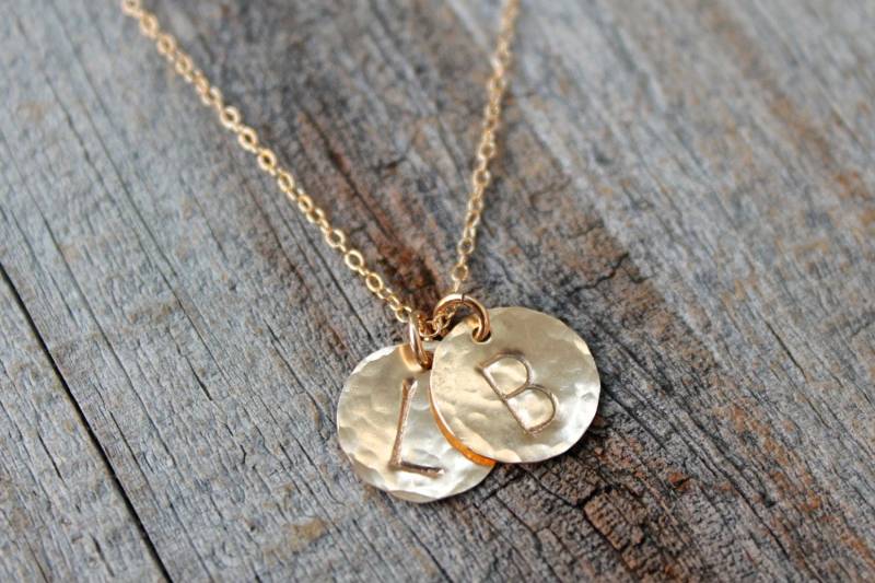 Mama Halskette/Kinder Initial Gold Disc Push Geschenk Schmuck Name Oma von JewelryVV