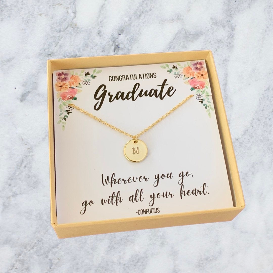 Personalisierte Halskette Für Mädchen, Abitur Geschenk, Personalisiertes Geschenk Tochter, Gold Silber Initiale Sie von JewelryVV