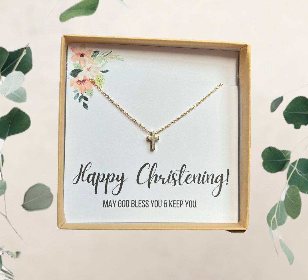 Taufgeschenk - Kreuz Halskette Für Kleine Kleinkind Mädchen Schmuck Kinder Gold Süßes Geschenk von JewelryVV