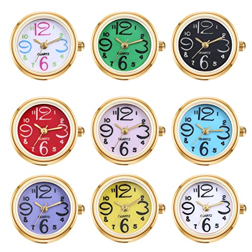 JewelryWe 9pcs Ringuhr Fingeruhr Damen Ultradünn Rund Analog Quarz Ring Uhr Verstellbar Fingerringuhr Uhrenring Gold von JewelryWe