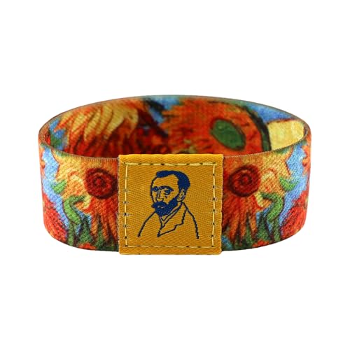 JewelryWe Armband Vincent Van Gogh: Sonnenblumen Ölgemälde Kunst Stretch-Armband Elastisches Band Sport Handgelenk Armband wendbar gemischt 18cm von JewelryWe