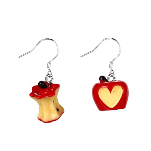 JewelryWe Asymmetrische Apfel Ohrringe für Damen: 925 Silber Hypoallergene Hängeohrringe mit Herz & Angebissenem Apfel Unregelmäßige Ohrhänger Ohrschmuck Lustige Modeschmuck für Frauen Mädchen JewelryWe Asymmetrische Apfel Ohrringe für Damen: 925 Silber Hypoallergene Hängeohrringe mit Herz & Angebissenem Apfel Unregelmäßige Ohrhänger Ohrschmuck Lustige Modeschmuck für Frauen Mädchen von JewelryWe