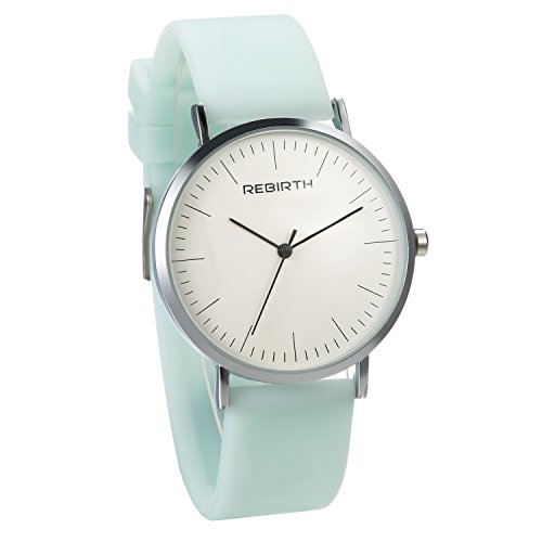 JewelryWe Damen Armbanduhr einfach Zeitloses Design Analog Quarz Uhr mit Grün Silikon Band JewelryWe Damen Armbanduhr einfach Zeitloses Design Analog Quarz Uhr mit Grün Silikon Band von JewelryWe