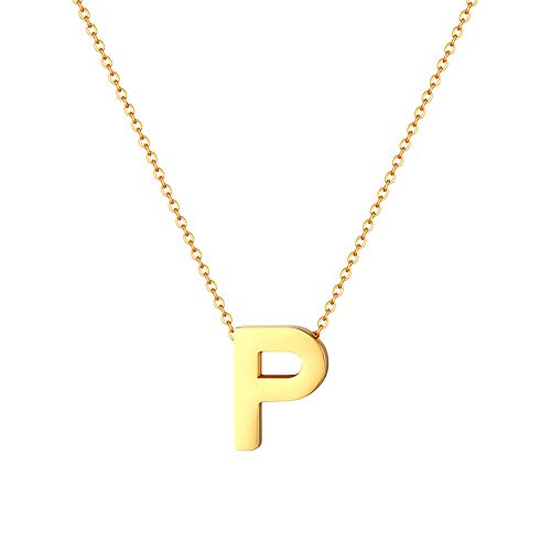 JewelryWe Damen Kette mit Buchstaben A-Z Anhänger, Edelstahl Alphabet Halskette Buchstabenkette mit Buchstabenanhänger für Frau Mädchen, Gold JewelryWe Damen Kette mit Buchstaben A-Z Anhänger, Edelstahl Alphabet Halskette Buchstabenkette mit Buchstabenanhänger für Frau Mädchen, Gold von JewelryWe
