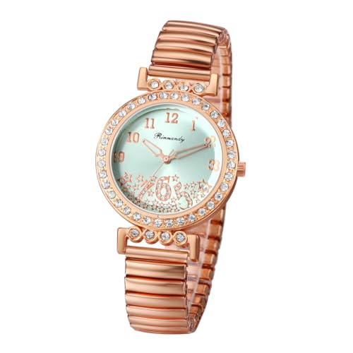 JewelryWe Damenuhr Elastisch Diamant Uhr: Glitzer Zirkonia Sterne Analog Quarz Armbanduhr Damen Gold Edelstahl Stretch-Armband Lässige Uhr mit Zugarmband & leicht ablesbarem Digitalskala JewelryWe Damenuhr Elastisch Diamant Uhr: Glitzer Zirkonia Sterne Analog Quarz Armbanduhr Damen Gold Edelstahl Stretch-Armband Lässige Uhr mit Zugarmband & leicht ablesbarem Digitalskala von JewelryWe