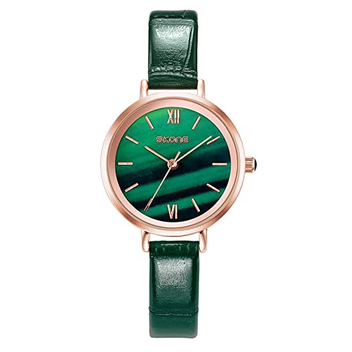 JewelryWe Damenuhr Quarz Analog Armbanduhr Grün Runde Zifferblatt Uhr mit Grün Schmal Leder Armband für Frauen Mädchen Muttertagsgeschenk JewelryWe Damenuhr Quarz Analog Armbanduhr Grün Runde Zifferblatt Uhr mit Grün Schmal Leder Armband für Frauen Mädchen Muttertagsgeschenk von JewelryWe