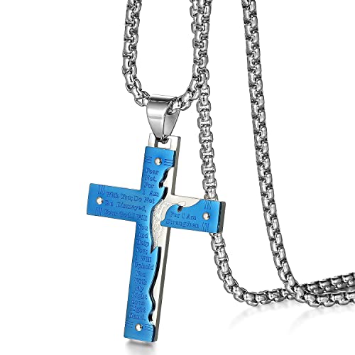 JewelryWe - Halskette mit Anhänger Gebete Versprechen Englische Bibel Edelstahl Christliche Halskette, Edelstahl, Kein Edelstein von JewelryWe