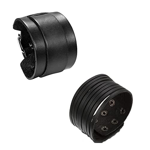 JewelryWe Herren-Armband aus Leder, verstellbar, Farbe Schwarz Braun, Poker Charm Armband (mit Geschenkbeutel), Edelstahl von JewelryWe