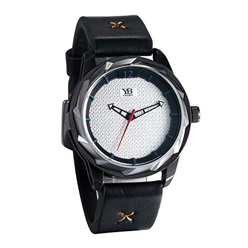 JewelryWe Herrenuhr Retro Zahnrad Design Analog Quarz Armbanduhr Beiläufige Uhr mit Leder Armband für Männer Junge Schwarz von JewelryWe