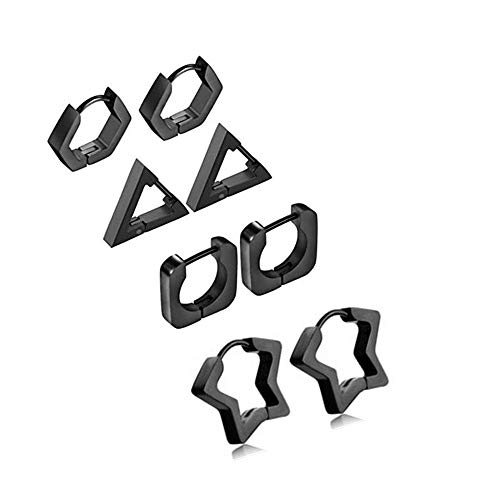 JewelryWe Schmuck, Ohrringe, poliert, dreieckig, geometrisch, Edelstahl, Modeschmuck, für Damen und Herren, Edelstahl von JewelryWe