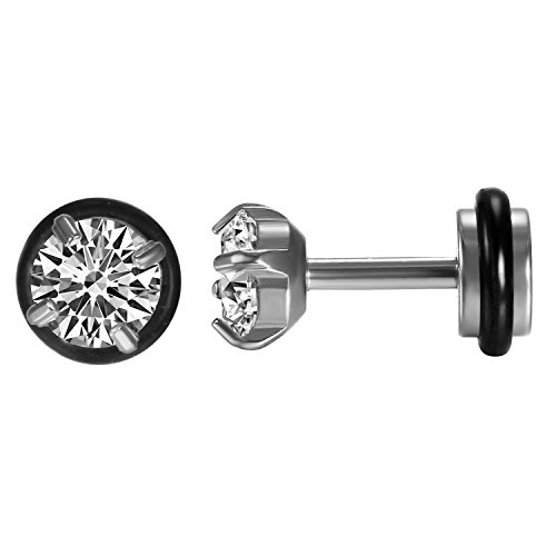 JewelryWe Knorpel Ohrstecker Damen Herren: 5mm Runde Zirkonia Edelstahl Klassisch Kleine Tragus Ohrringe Schraube Helix Conch Ohr Piercings Knorpelpiercing Silber JewelryWe Knorpel Ohrstecker Damen Herren: 5mm Runde Zirkonia Edelstahl Klassisch Kleine Tragus Ohrringe Schraube Helix Conch Ohr Piercings Knorpelpiercing Silber von JewelryWe