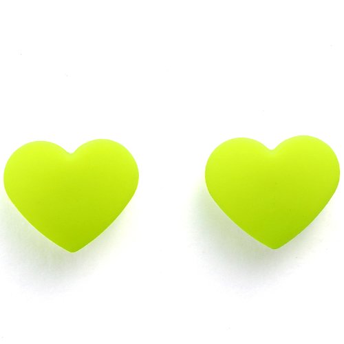 JewelryWe MAGNET Ohrstecker Herz Ohrringe: Gelb Herzförmig Magnetische Ohrstecker Neon Fake Plugs MAGNETOHRRINGE Fake Piercing Tunnel Ohrringe Ohne Ohrloch Ohrschmuck für Damen Mädchen von JewelryWe