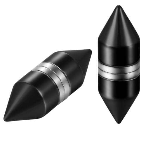 JewelryWe Magnet Ohrringe Herren Damen: 1 Paar Magnetische Ohrstecker Non Piercing Fakeplugs Ohrringe Edelstahl Geschosskopf Design Fake Plug Tunnel Ohrclips Ohne Loch Schwarz von JewelryWe