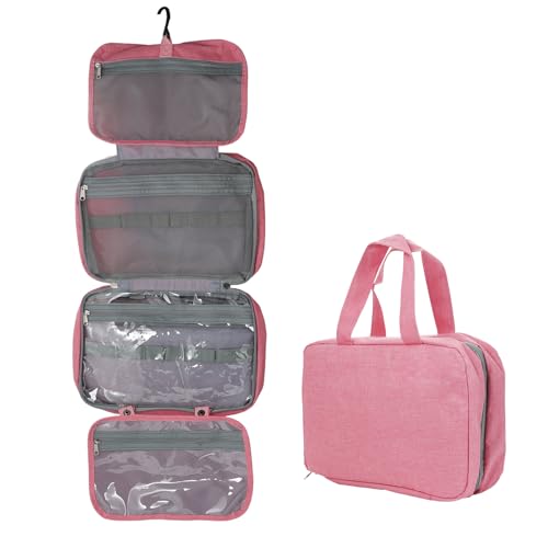 JewelryWe Reise Kulturbeutel für Herren Damen: Rosa Faltbare Kulturtasche mit großer Kapazität wasserdichte Kosmetiktasche zum Aufhängen Toilettenorganizer für Urlaub und Sport JewelryWe Reise Kulturbeutel für Herren Damen: Rosa Faltbare Kulturtasche mit großer Kapazität wasserdichte Kosmetiktasche zum Aufhängen Toilettenorganizer für Urlaub und Sport von JewelryWe