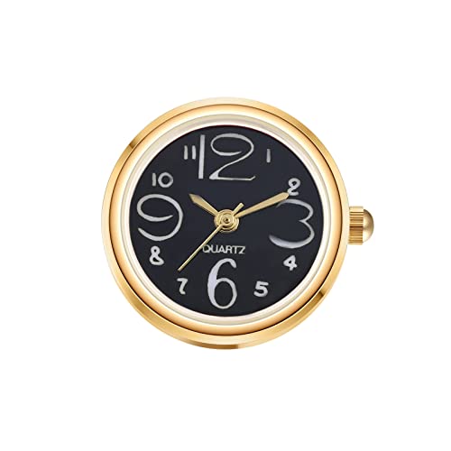 JewelryWe Ringuhr Fingeruhr Damen Ultradünn Rund Analog Quarz Ring Uhr Verstellbar Fingerringuhr Uhrenring Gold Schwarz von JewelryWe