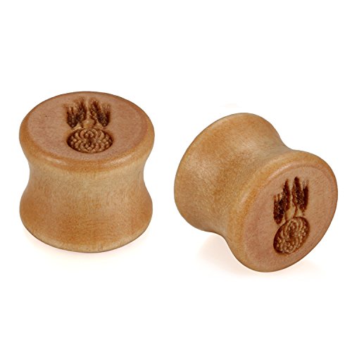 JewelryWe Schmuck 14mm Holz Double Flared Flesh Plug Sattel Tunnel Plugs Ohrstecker Ohrpiercing Braun Dreamcatcher Traumfänger Vintage von JewelryWe