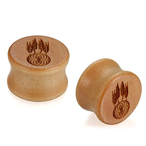 JewelryWe Schmuck 16mm Holz Double Flared Flesh Plug Sattel Tunnel Plugs Ohrstecker Ohrpiercing Braun Dreamcatcher Traumfänger Vintage von JewelryWe