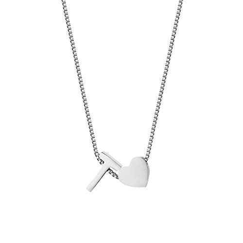JewelryWe Buchstaben Herz Kette Damen: Silber Edelstahl Buchstabenkette Initiale Halskette mit Anfangsbuchstaben Alphabet T Herz Anhänger Namen Kettenanhänger Initialschmuck Geschenke Mädchen Freundin JewelryWe Buchstaben Herz Kette Damen: Silber Edelstahl Buchstabenkette Initiale Halskette mit Anfangsbuchstaben Alphabet T Herz Anhänger Namen Kettenanhänger Initialschmuck Geschenke Mädchen Freundin von JewelryWe